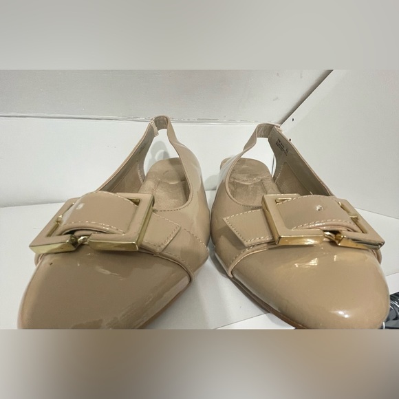 Taupe block heel comfy pumps; worn once - Picture 2 of 4